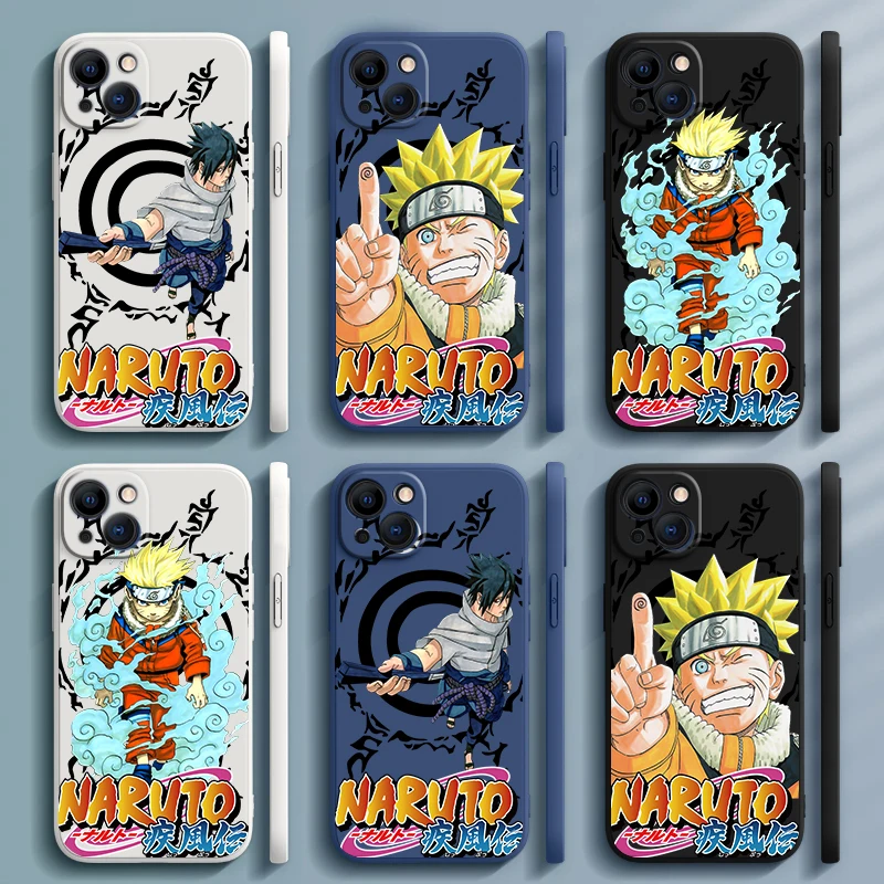 

Naruto protagonist Naruto Uzumaki For Apple iPhone 13 12 11 Pro Max mini XS XR X 8 7 6 Plus Liquid Rope Phone Case Capa Cover