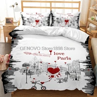 british style europe valentines day 3d print comforter bedding set queen twin single size duvet cover set pillowcase luxury