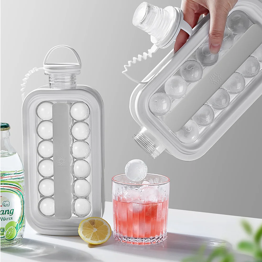 

2 In 1 Portable Silicone Ice Ball Maker Kettle Creative Ice Cube Mold Kitchen Bar Gadgets Ice Hockey Lattice Making tool Kettle