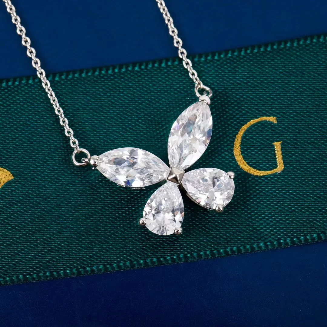 

Water Drop Lab Diamond Pendant Real 925 Sterling Silver Party Wedding Pendants Necklace For Women moissanite Jewelry