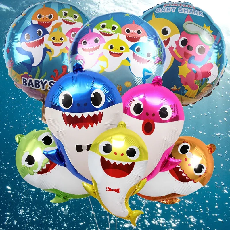

Sea Animal Theme Shark Family Foil Balloons Kids Toys Birthday Decoration Baby Shower Helium Balloons Party Supplies