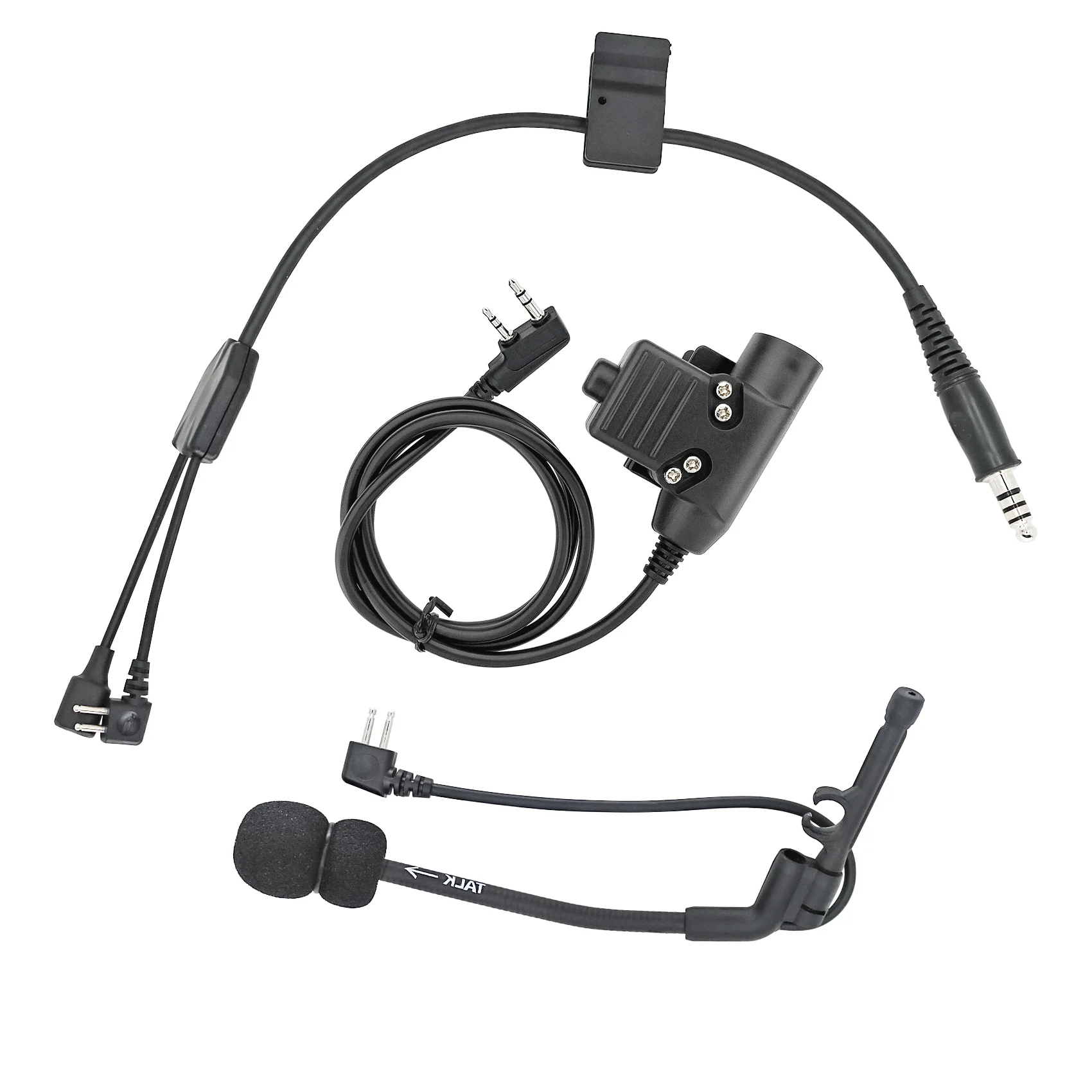 Hearangel Tactical Headset Adapter Comtac II Microphone Y-Line Kit for Ipsc Comtac Shooting Airsoft Headset &Tactical U94 PTT