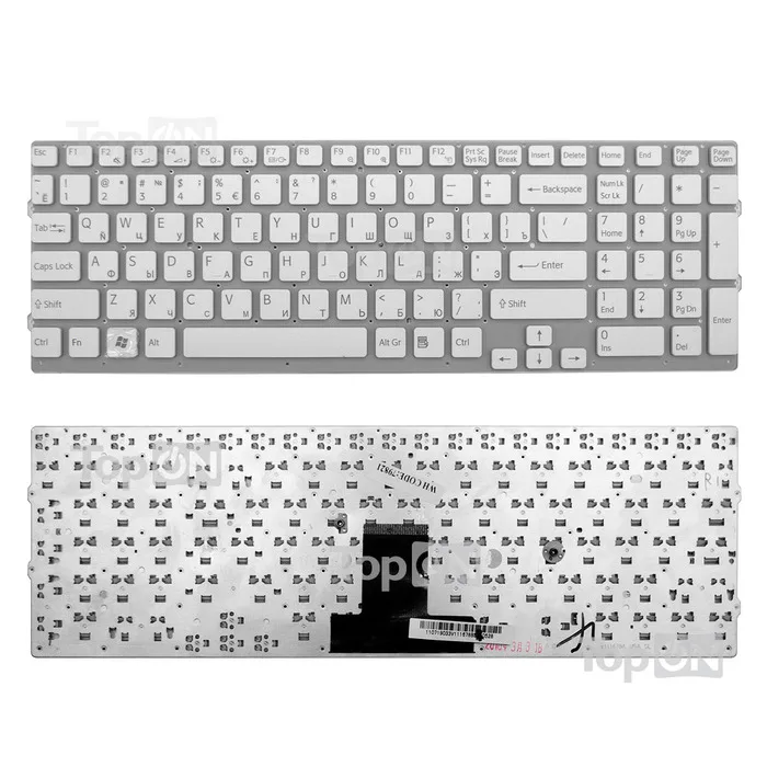 Клавиатура для ноутбука Sony Vaio VPC EС Белая Без рамки|Клавиатуры замены| |