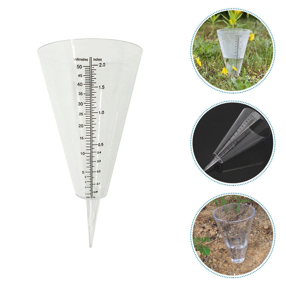 

Rain Gauge Outdoor Lawn Measuring Tube Replacement Conical Measure Stake Cone Design Transparent Plastic Garden Supplies