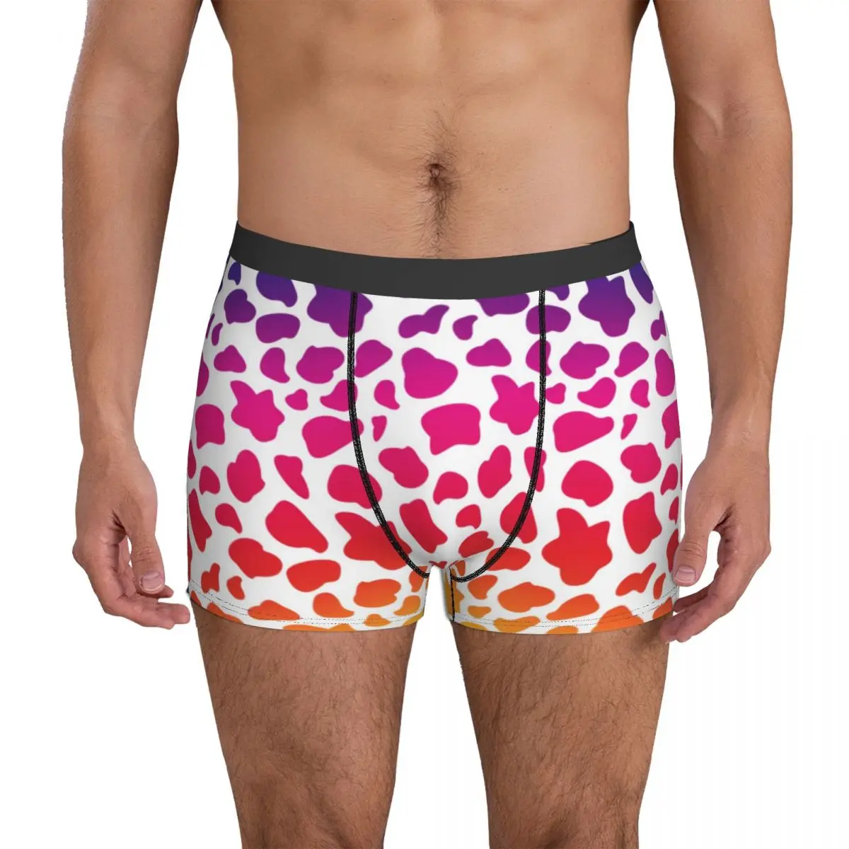 

Rainbow Cow Underwear Funny Animal Print 3D Pouch Trenky Boxer Shorts Custom Shorts Briefs Sexy Male Panties Big Size