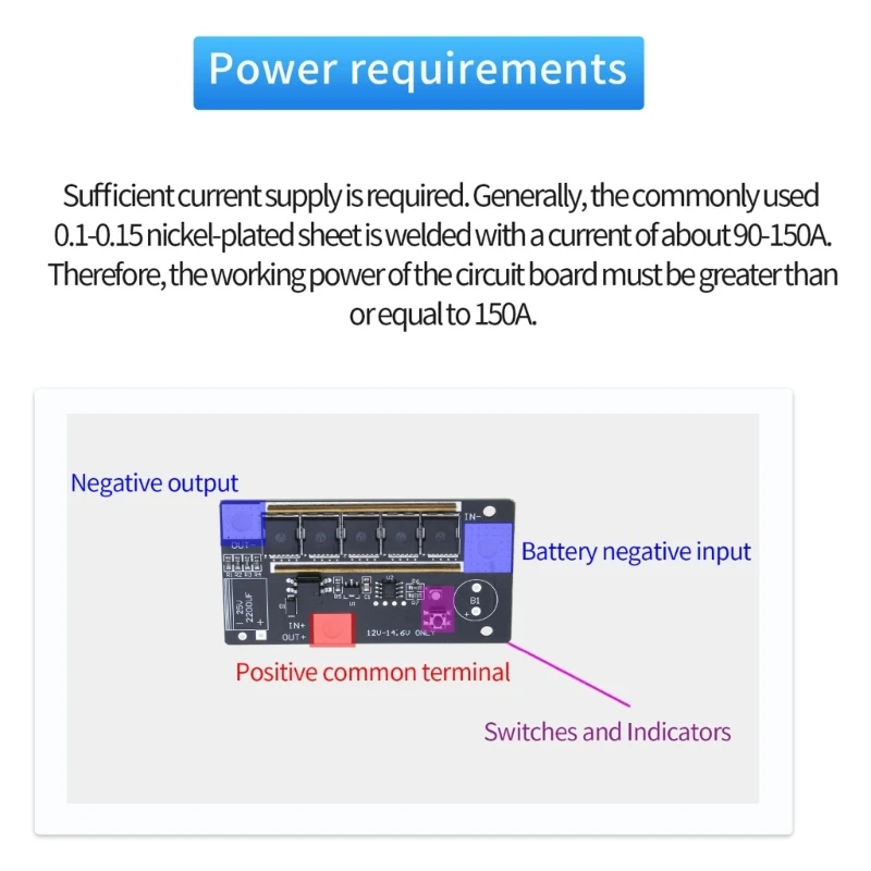 Портативный аккумулятор 12 В для хранения точечной сварки 5-ступенчатая печатная