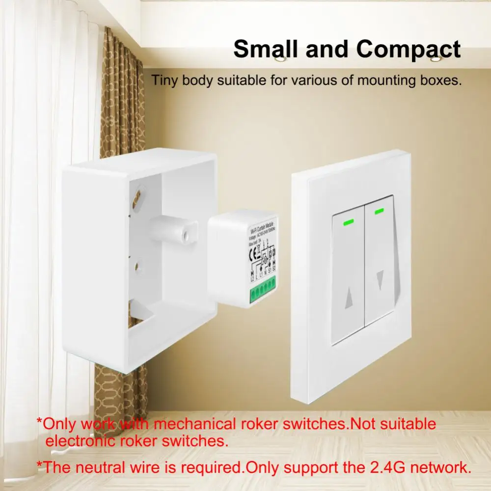 

Tuya Zigbee 1/2CH Smart Curtain Switch Module For Roller Shutter Electric Motor Compatible With Alexa Google Home Smart Life