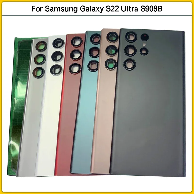 

For Galaxy S22 Ultra S908B S908U S908F Battery Back Cover Rear Door Housing Case Adhesive Camera Frame Lens Copy Replace