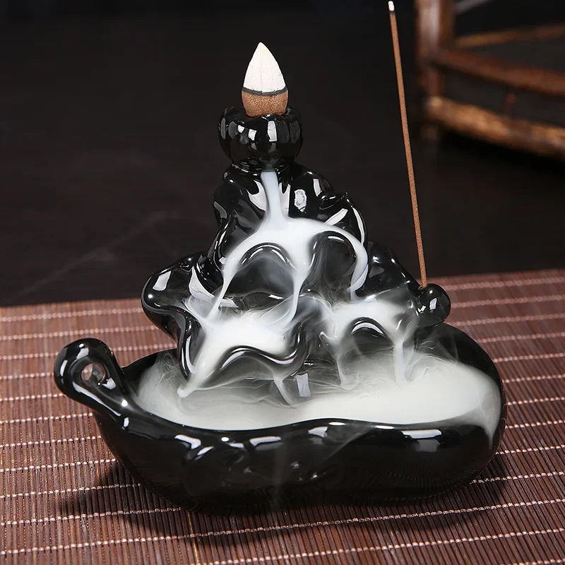 

Creative Backflow Incense Burner with Multiple Types of Bergamot Lotus Incense Indoor Sandalwood Incense Home Zen Decoration