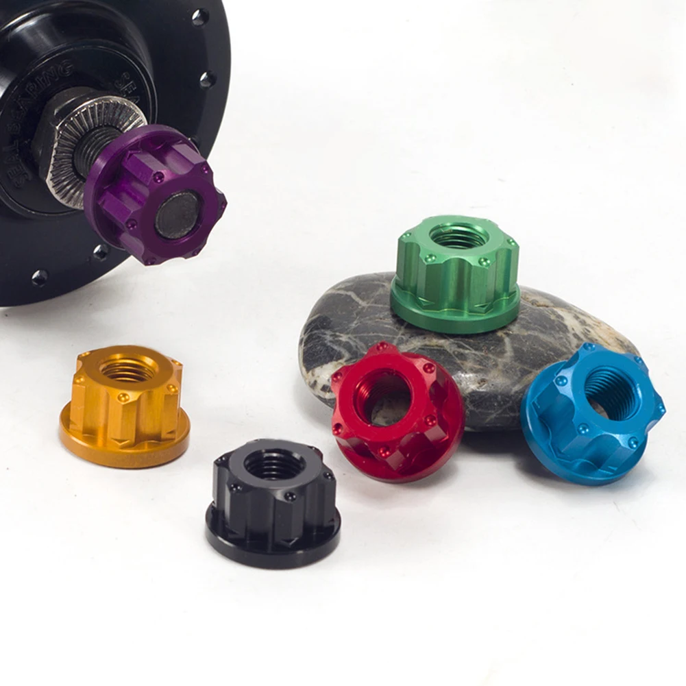 

M9 Bike Bicycles Track Wheel Nuts Wheels Hub Axle Integrated Washer For Dead-flying Front/rear Hubs Steel Cycling Accessories
