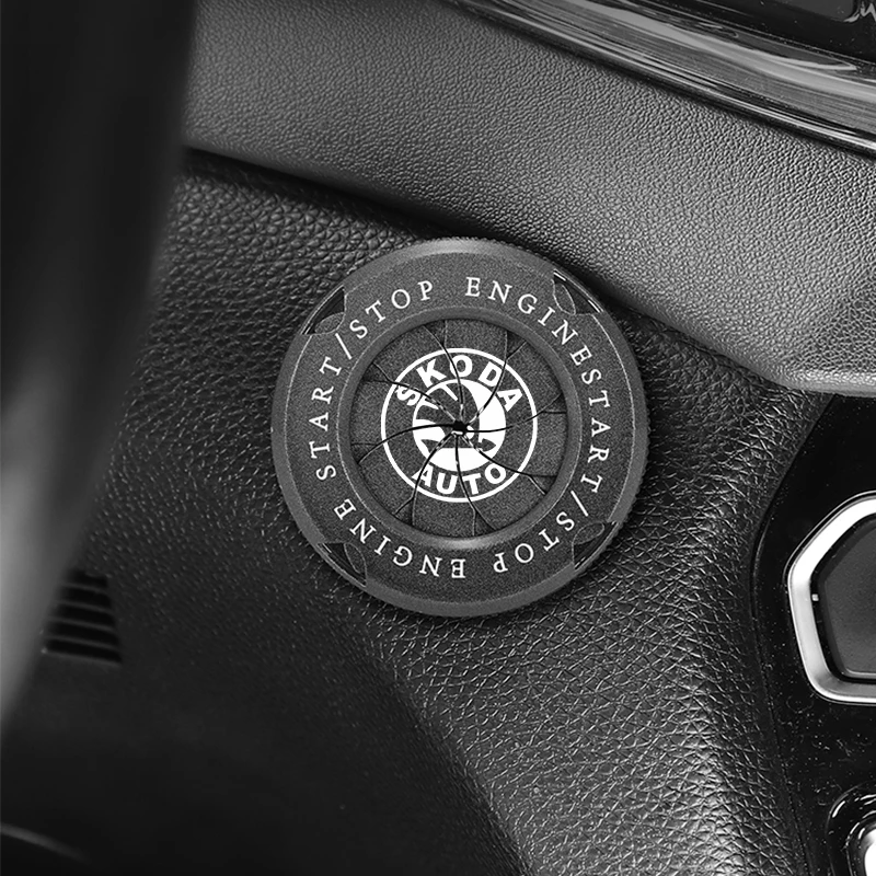 

Car One-key Start Rotating Protective Cover Decoration Accessories For Skoda Octavia Rapid Kodiaq Karoq Superb Fabia Kamiq Yeti