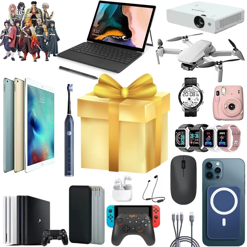 

Новый год 2022, самая популярная коробка с сюрпризом, Высококачественная подарочная коробка с загадкой, электронная Случайная коробка, Рожде...