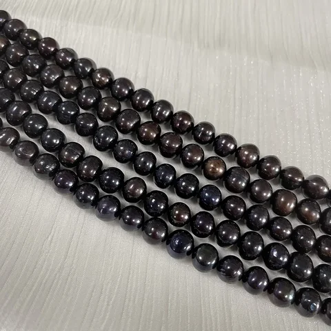 Черный натуральный пресноводный жемчуг 10-11 мм бусины