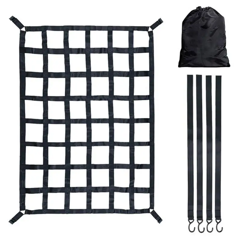 

Roof Rack Cargo Net Roof Rack Cargo Net For Pickup Trucks SUV Small Trailer Heavy Duty Bungee Net Mesh With 4 Fixed Belt