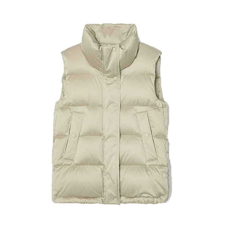90% White Goose Down Jacket and Coat  Vest Women New Warm Winter Sleeveless 100g-150g High Street Casacos De Inverno Feminino
