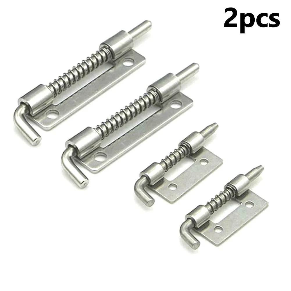 

2pcs Spring Loaded Latches Pin 304 Stainless Steel Security Barrel Bolt Latch Tone Door Cabinet Hinges Accessories