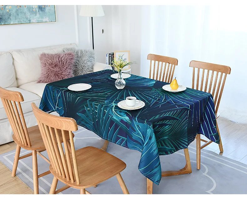 

Скатерть с принтом пальмовых листьев, водонепроницаемая прямоугольная ткань для журнального столика, одеяло для пикника