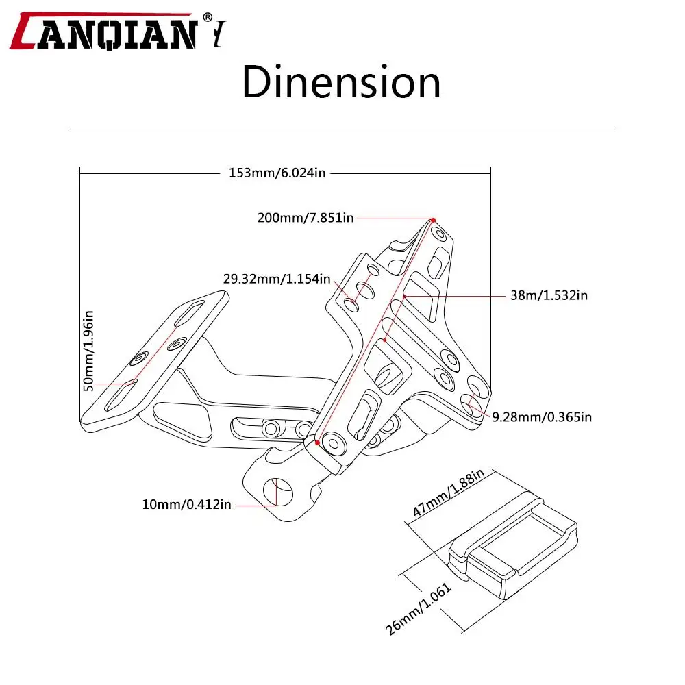 Универсальный Кронштейн номерного знака мотоцикла со светом для пластины KAWASAKI
