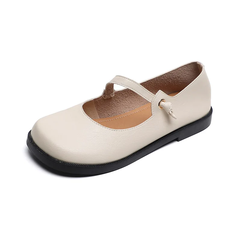 Kpop Girls' Shoes Flat Mary Jane Shoes Plus Size Soft Bottom Round Toe Shoes Women's Retro Brand Designer Platform Women's Shoes