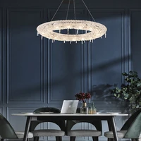 fancy creative dimmable clear crystal pendant light suspension light luminaire chandelier for living room bedroom foyer