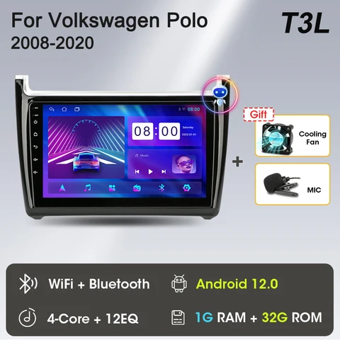 Автомагнитола Srnubi на Android 12 для Volkswagen VW polo 5 Седан 2008 - 2020 мультимедийный плеер 2 Din Стерео GPS DVD головное устройство
