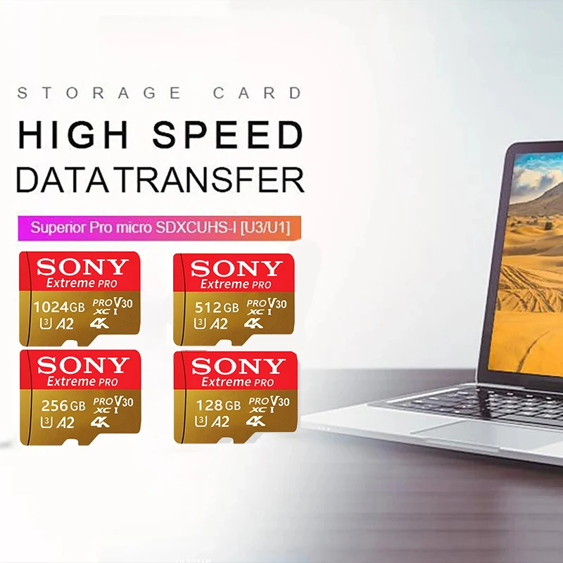 Фото Карта памяти Sony Micro SD 1 ТБ 512 ГБ 256 ГБ 128 ГБ 64 ГБ U3 4K High Speed C10 Flash 2026 №2