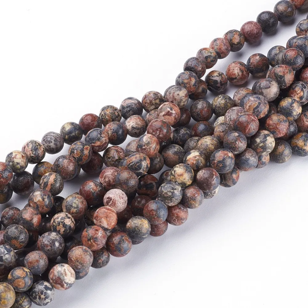 

1Strand 15~16 inch Round Gemstone Strand Red Leopard Skin Jasper hole: about 0.8mm