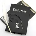Набор из аниме Death Note, кожаный журнал и ожерелье с перьями, школьный блокнот для письма, индивидуальный блокнот для подарка