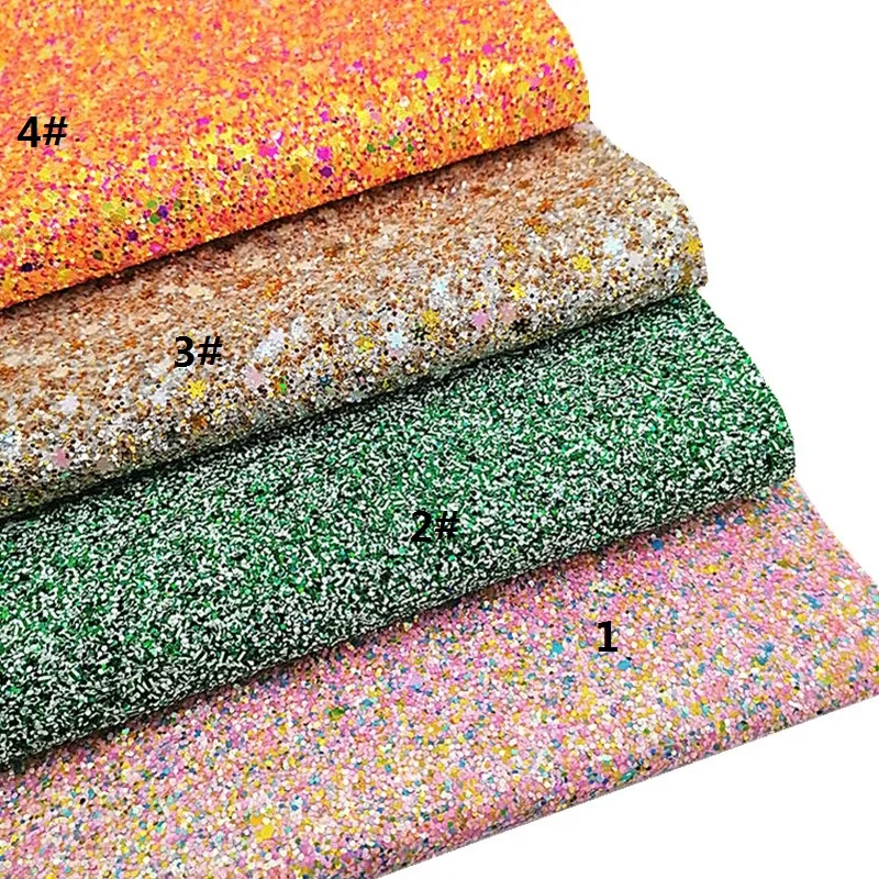 Candy Corns Snowflakes Custom Glitter Leather Sheets Orange Faux Handmade DIY Craft Mini Rolls W148