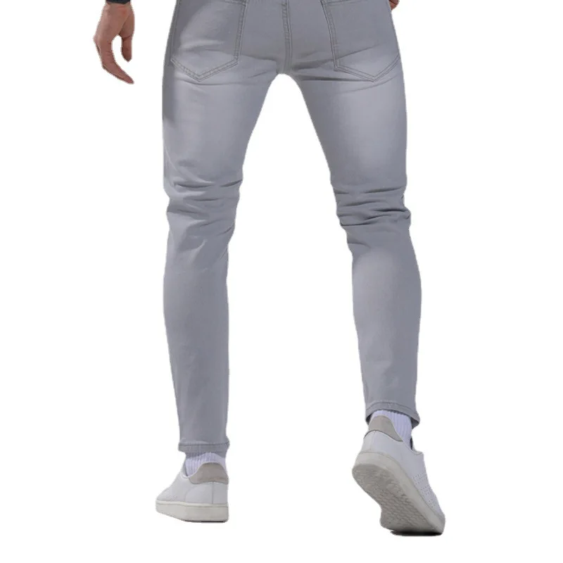 Новинка 2022 рваные зауженные прямые Стрейчевые мужские джинсы в европейском и
