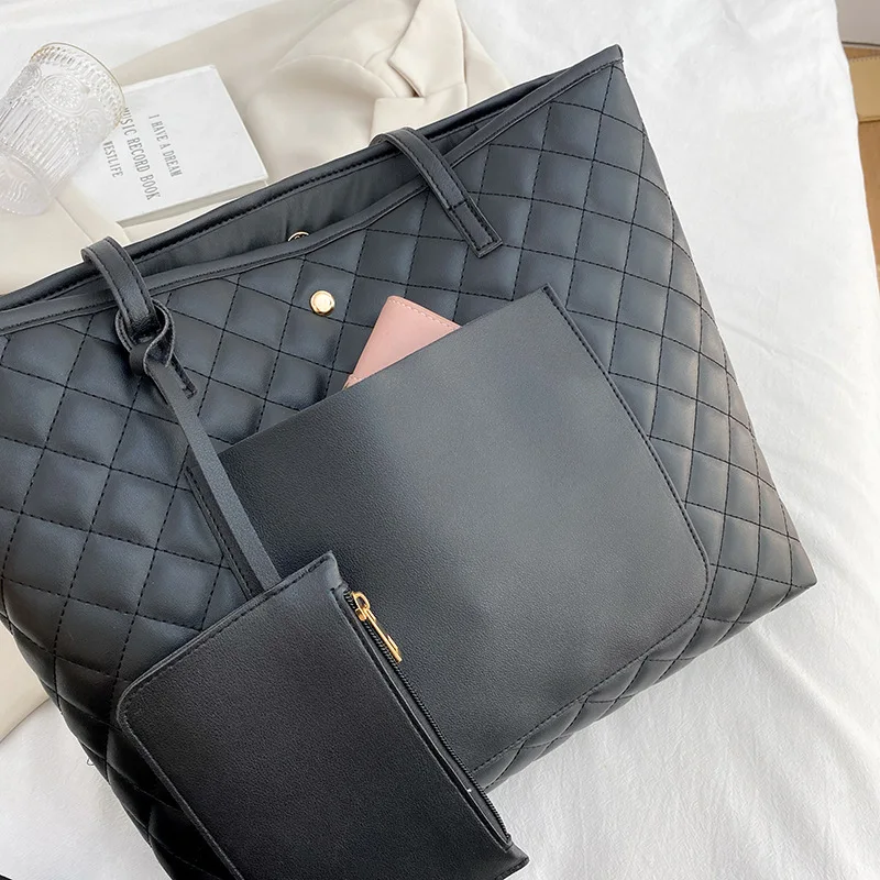 Catot Bigbags Rhombus Single Shoulder Large Capacity Child and Mother Two-Piece Set Texture Portable Bags