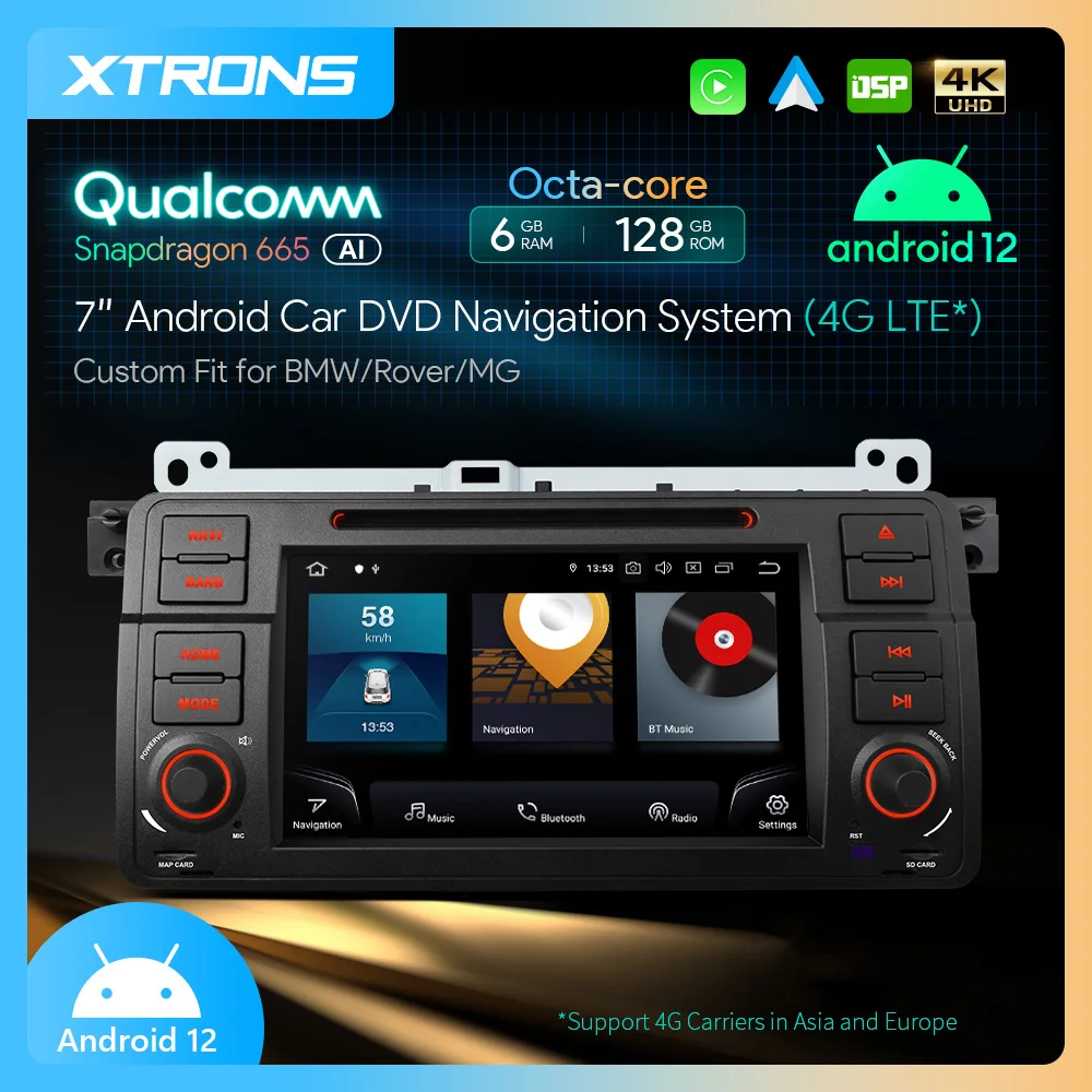 Автомобильный радиоприемник XTRONS мультимедийный плеер на Android 12 с 7 &quotэкраном