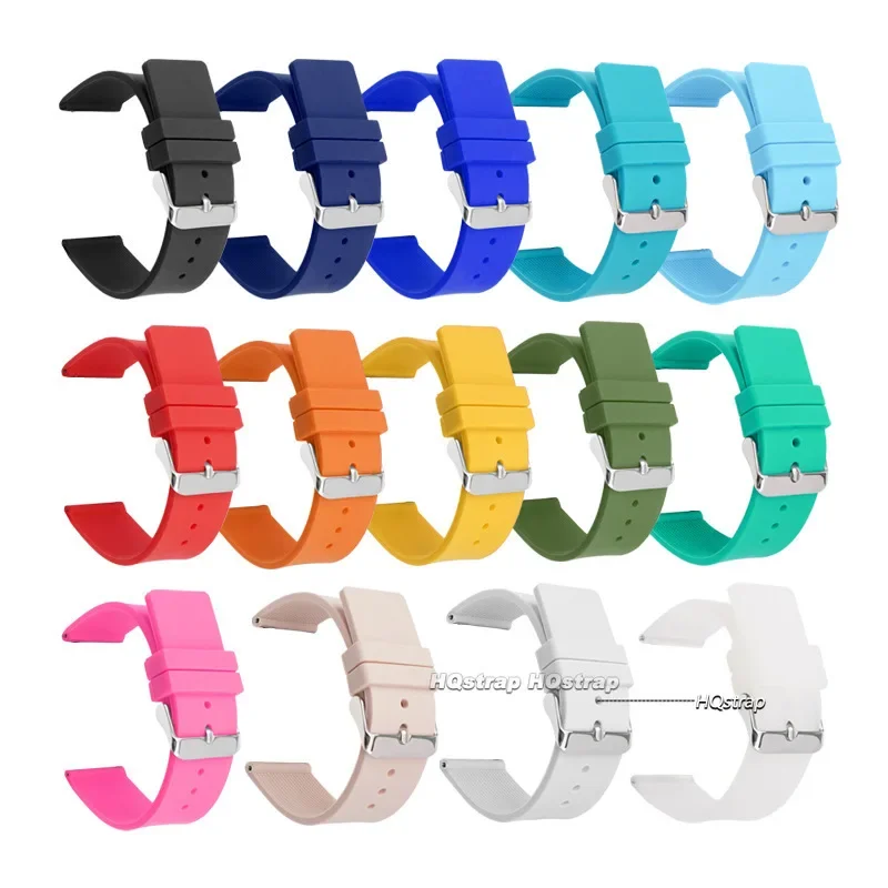 Фото Silicone Watch Strap 12mm 14mm 16mm 18mm 20mm 22mm 24mm Men Women Replace Bracelet Soft Rubber for Seiko Sport Bands for Rolex №5