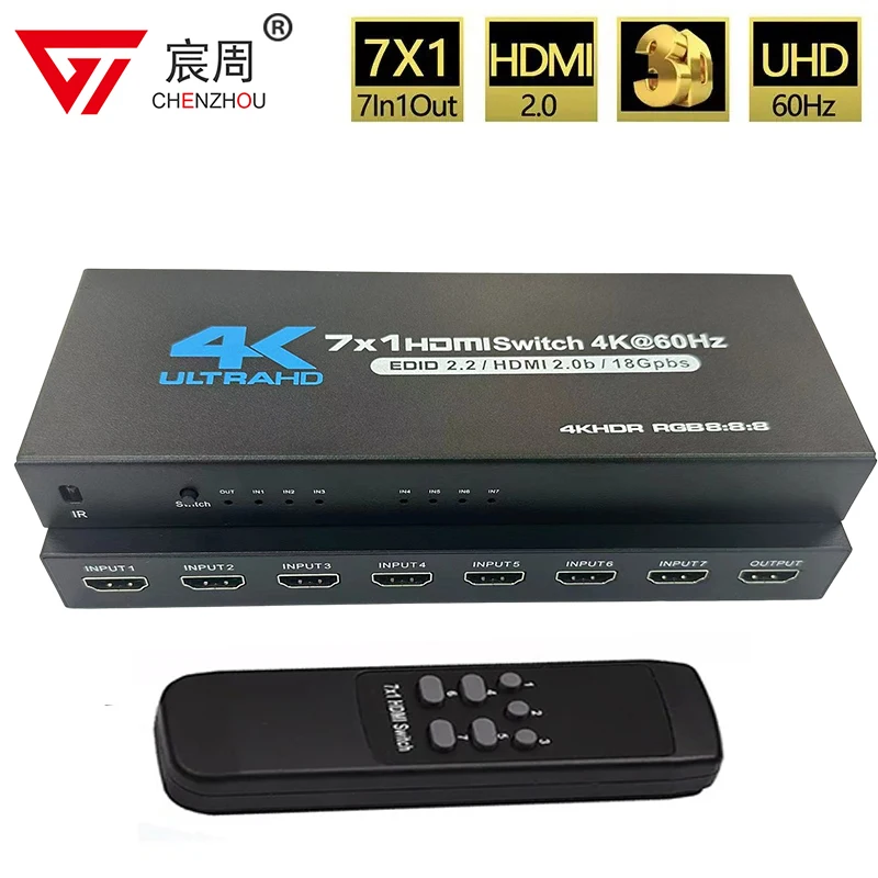 4K 60 Гц HDMI переключатель 7x1 4x1 3x1 HDMI 2,0 переключатель аудио видео конвертер для PS3 PS4 XBOX DVD ПК к телевизору HDTV монитор или проектор