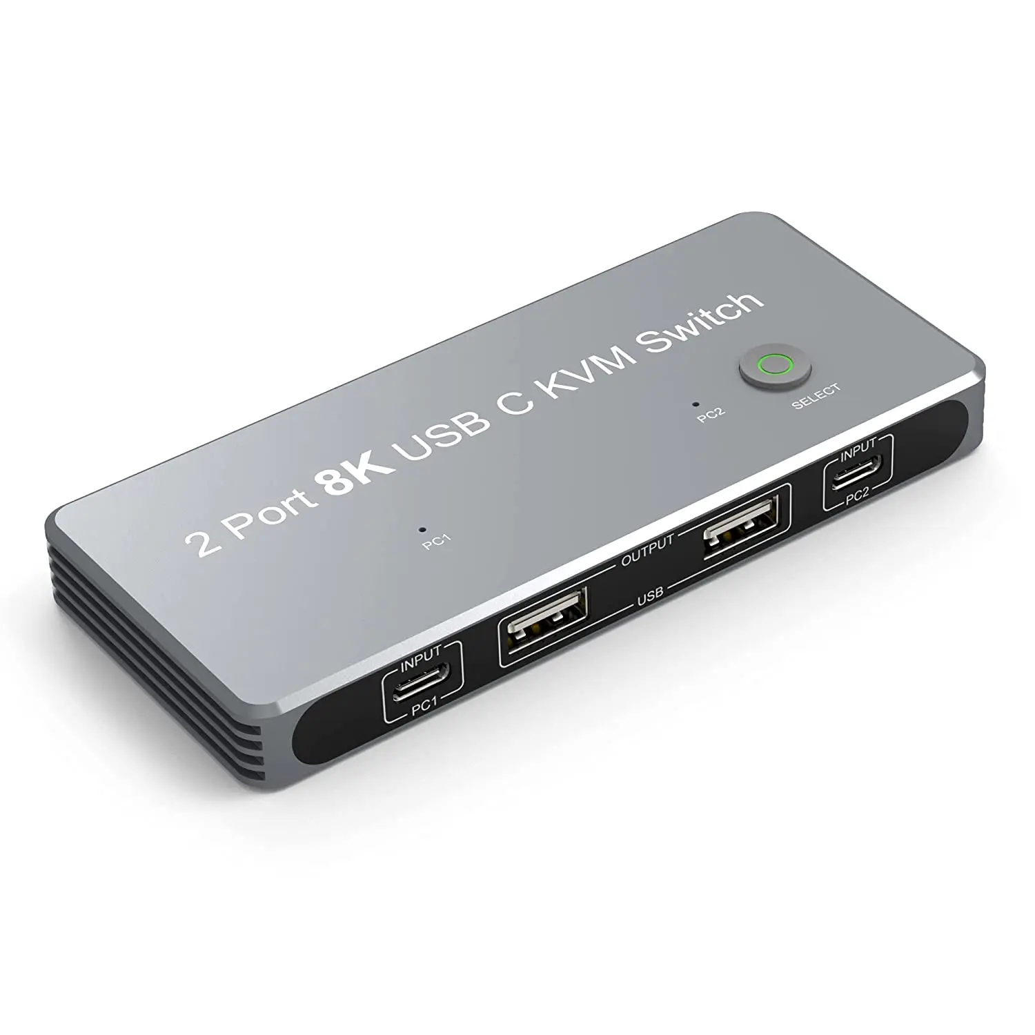 USB-C 8K KVM Switch DP 1.4 2xUSB-C PC to One DisplayPort Monitors 8K@60Hz 4K@144Hz Mouse Keyboard Printer 2in 4out Converter