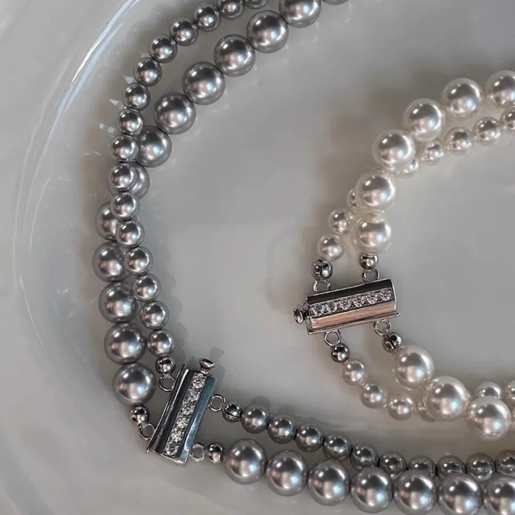 

Timeless Wonder High End SWA Pearl Layered Necklace for Women Designer Jewelry Sweet Japan Punk Top Korean Versatile Mix 4042