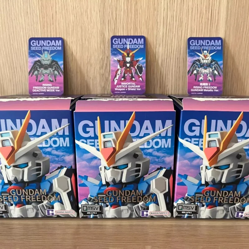 Фото Новинка в наличии Bandai Qmsvmini Gundam Seed Freedom And Justice Series слепая коробка модель орнамент подарок №2