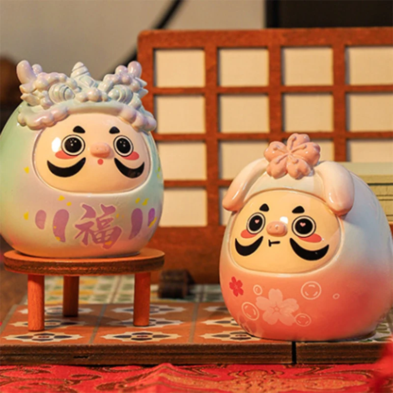 

Lucky Dharma Egg Blind Box Toys Anime Figure Doll Kawaii Model Mystery Box Surprise Bag For Girls Creative Heart Birthday Gift