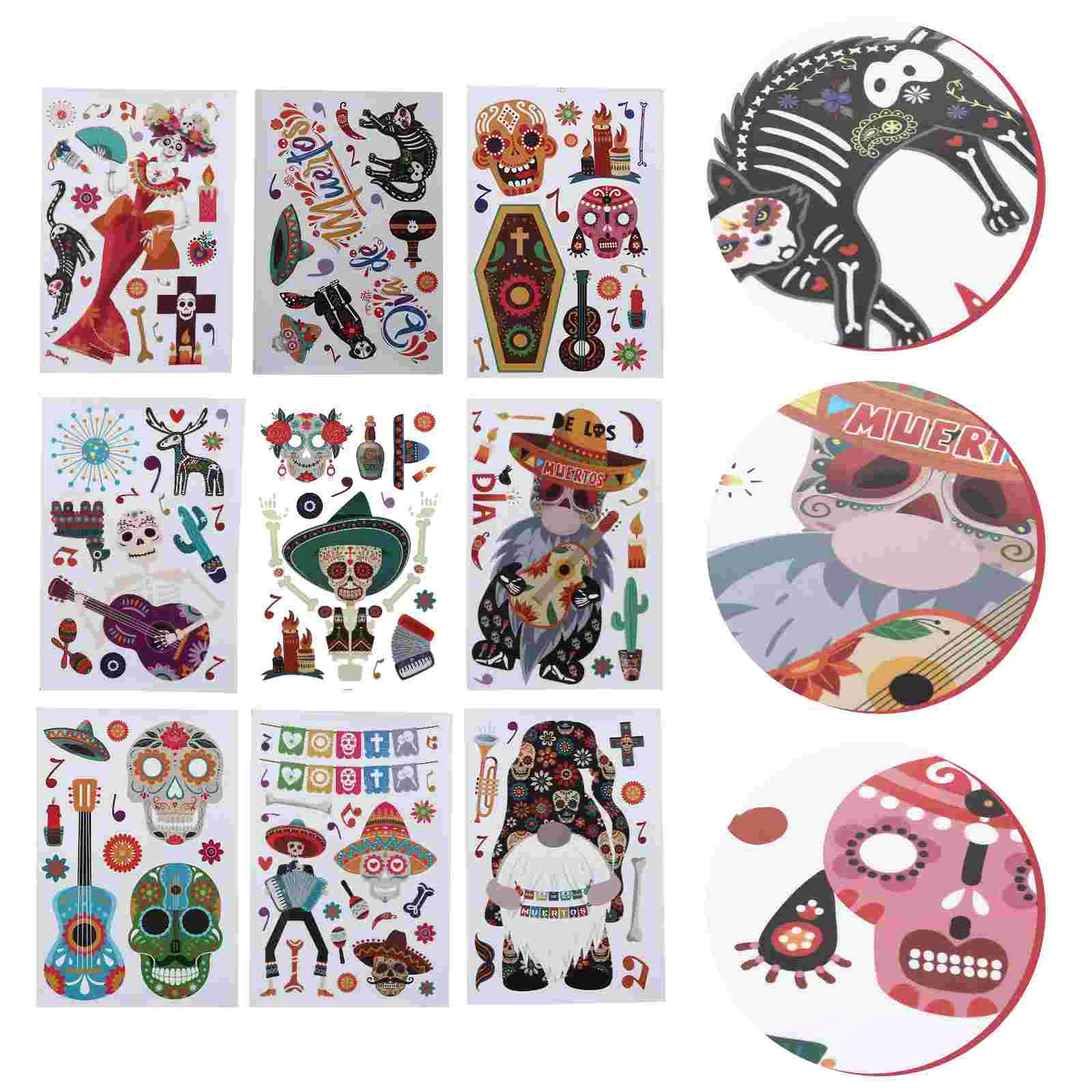 

Glass Sticker Day of The Dead Decors Muertos Stickers Creative Window Pinup