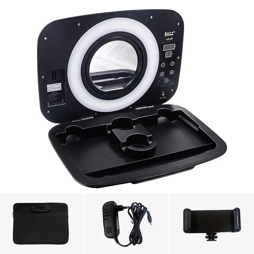 

Yidoblo AS-20 чехол для макияжа кольцевая лампа с сумочкой с регулируемой яркостью 2800-9900K теплое и холодное кольцо светильник сенсорный экран кор...