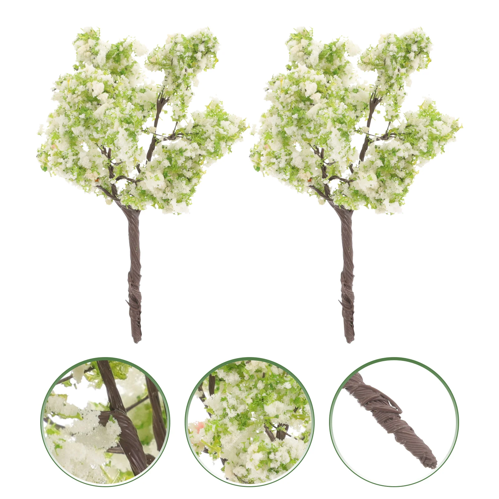 

2 Pcs Multi-function Mini Figure Landscaping Figurine Architectural Model Decorative Miniature Vivid Tree Powder