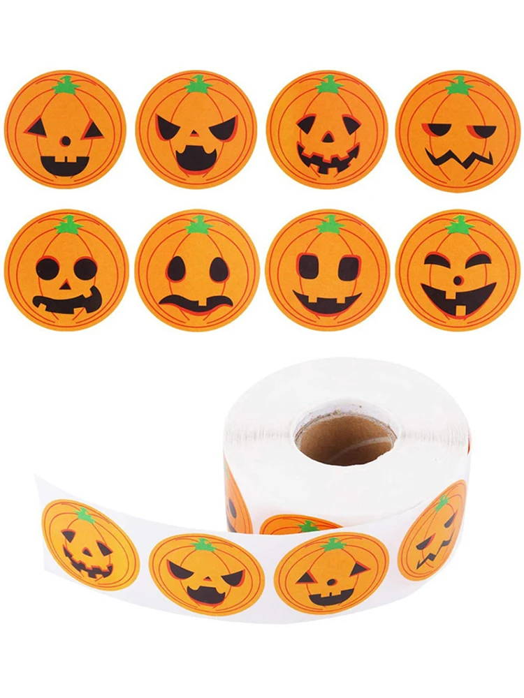 

500 шт./рулон, круглые наклейки на Хэллоуин