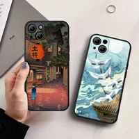 japanese style art japan phone case for iphone 13 12 11 pro max x xr xs mini 7 8 plus 2020 se 13 pro phone full coverage covers