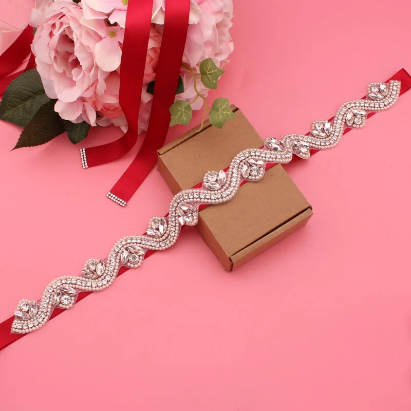 

Классический свадебный ремень ручной работы с бисером, синий ремень для платья, аксессуары для пояса подружки невесты