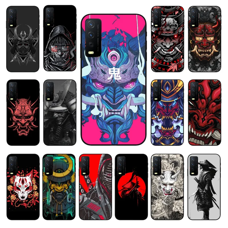 

Japanese Samurai Oni Mask Phone Case For VIVO Y31 Y21 Y70 Y21S Y20 Y72 1907 Y12 Y11S Y53S Y33S Y55 Y76 Y51 Y15S Y01 Funda