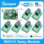 Переключатель Sonoff RE5V1C, модуль для сухого контакта, работа через приложение eWelink, поддержка Alexa Google Home