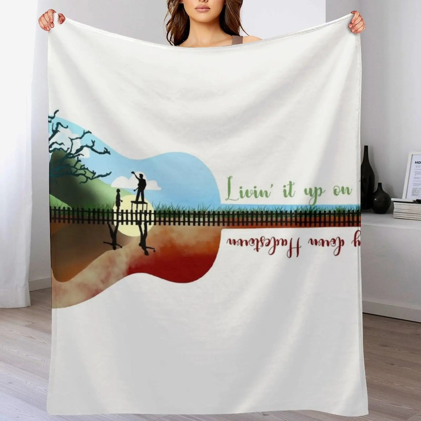 Плед-одеяло с силуэтом гитары от Hadestown многофункциональные одеяла для детей