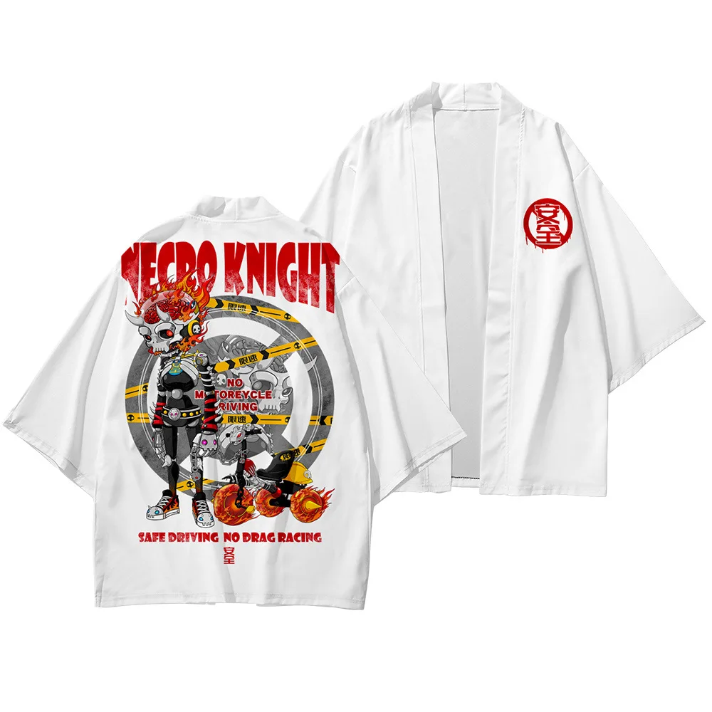 

Skeleton Robot Kimono Pants Japanese Style Women Men Short Sleeve Shirts Asian Fashion Harajuku Streetwear Hanfu Yukata Jackets