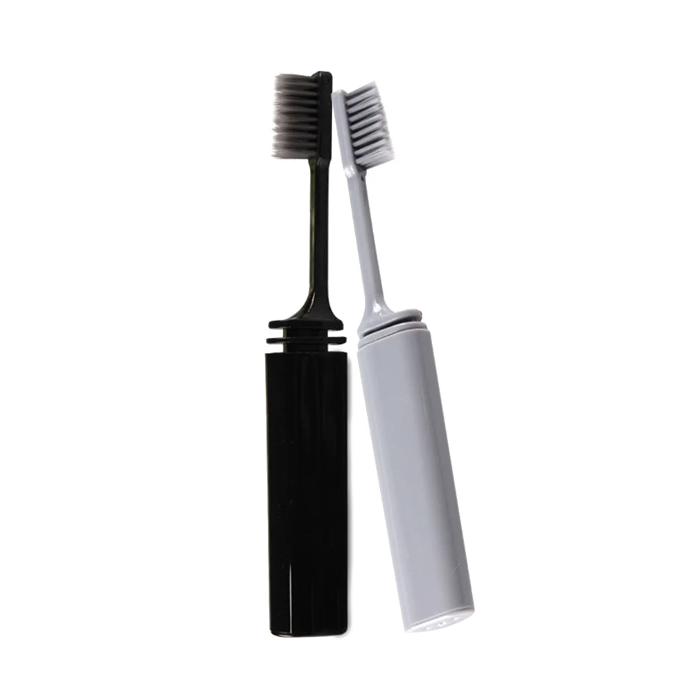 

2pcs Travel Premium Portable Toothbrushes Soft Bristled Bamboo Charcoal