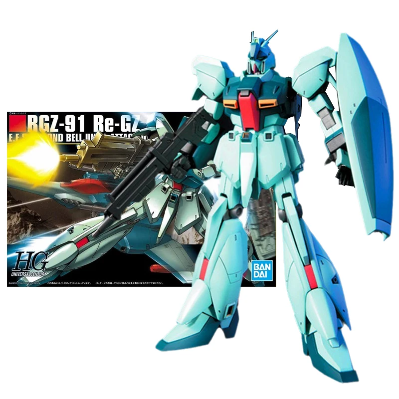 

Original Genuine Gundam Model Kit Anime Figure HGUC 1/144 RGZ-91 Re-Gz Collection Gunpla Anime Action Figure Toys for Children